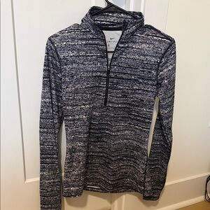 Nike Dri-FIT Black and Gray Half-Zip Top